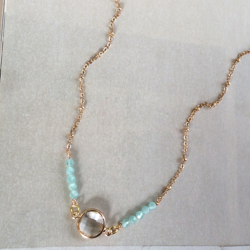 Sundance Charm aquamarine Gold Plated Necklace - Picture 7 of 12